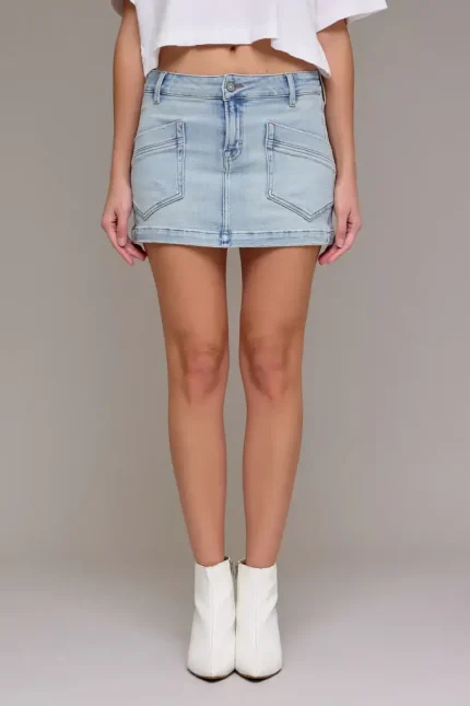 [PEYTON] Light Patch Pocket Low Rise Mini Skirt (4)